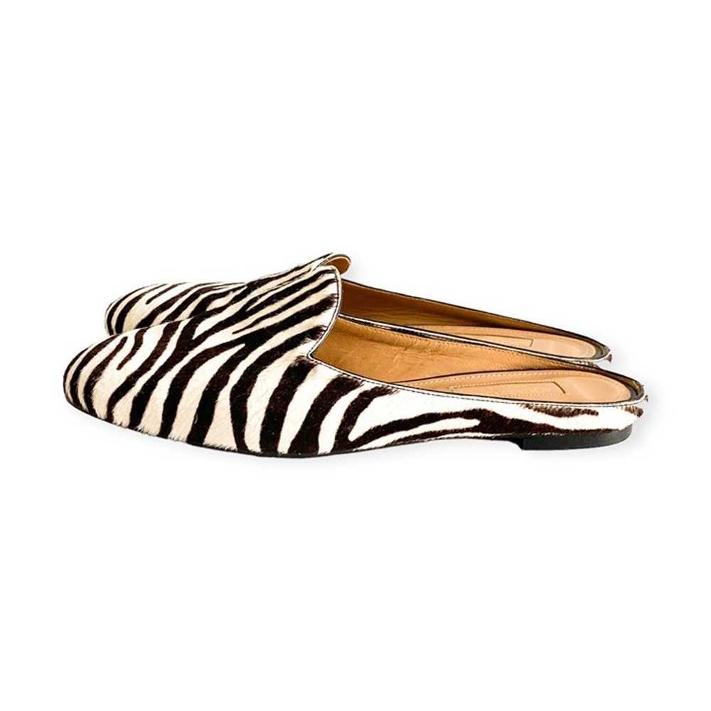 Aquazzura zebra print cow fur flat mule size 37EU - image 5