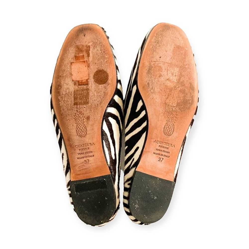 Aquazzura zebra print cow fur flat mule size 37EU - image 9