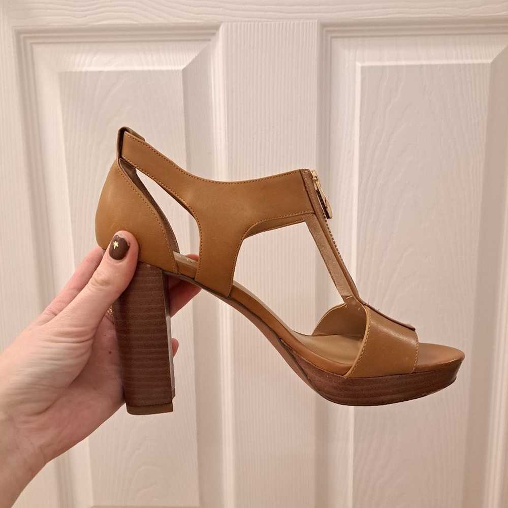 Franco Sarto Tan Leather Block High Heel Zip Up C… - image 5