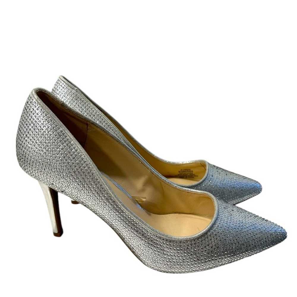 Jessica Simpson Lindiza Silver Rhinestone Pump 3.… - image 1