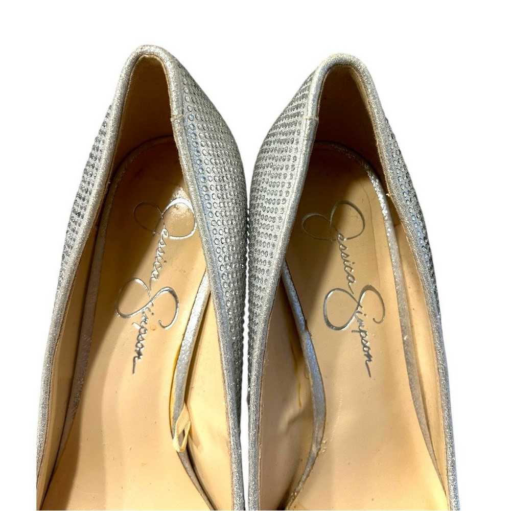 Jessica Simpson Lindiza Silver Rhinestone Pump 3.… - image 3