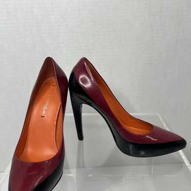 Via Spiga Leather Burgundy/Black Pumps