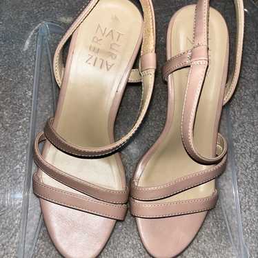 Beige high heels, only worn once for graduation !