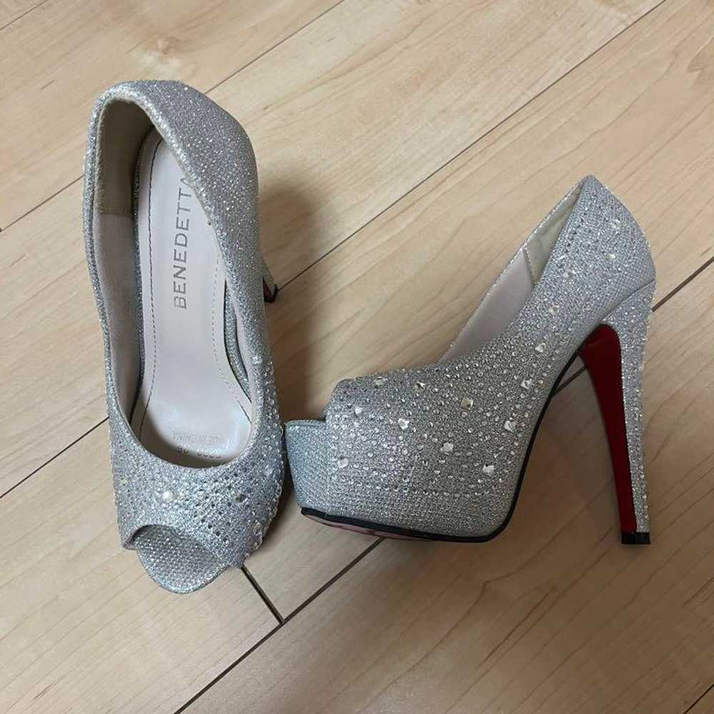 BENEDETTA Silver Bijou High Heels 22.5cm - image 3