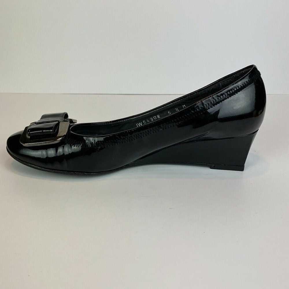 Stuart Weitzman Wedge Heels 5.5 Black Patent Leat… - image 10