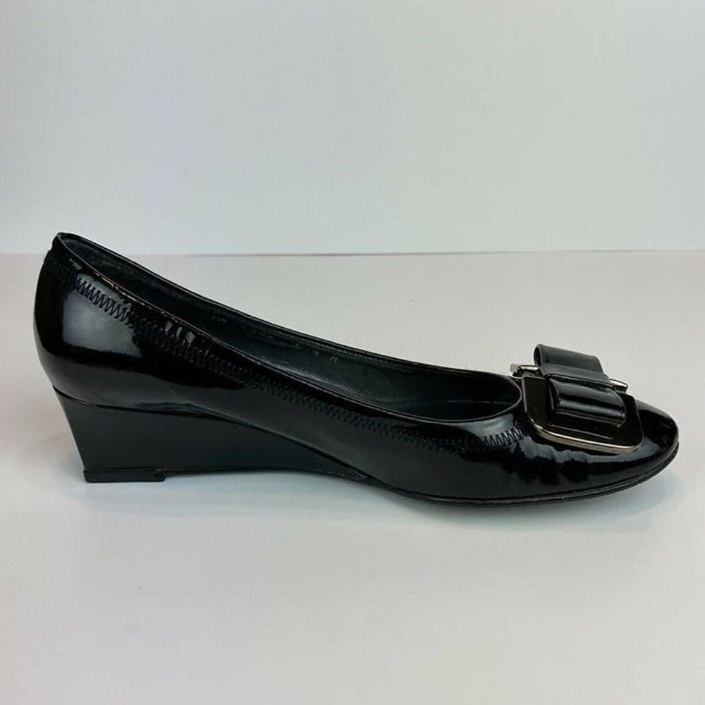 Stuart Weitzman Wedge Heels 5.5 Black Patent Leat… - image 11