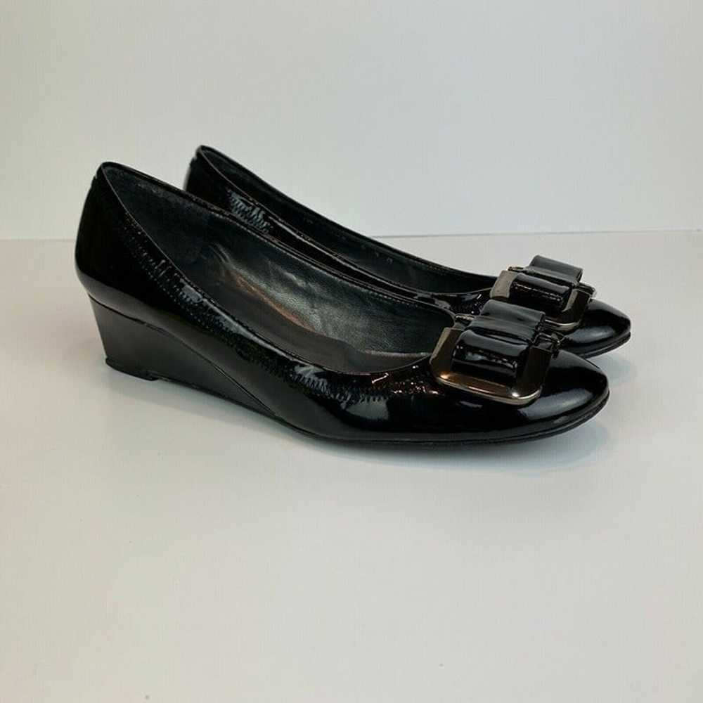 Stuart Weitzman Wedge Heels 5.5 Black Patent Leat… - image 12