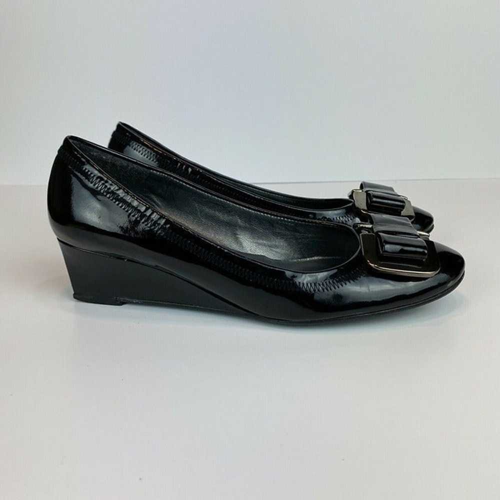 Stuart Weitzman Wedge Heels 5.5 Black Patent Leat… - image 2