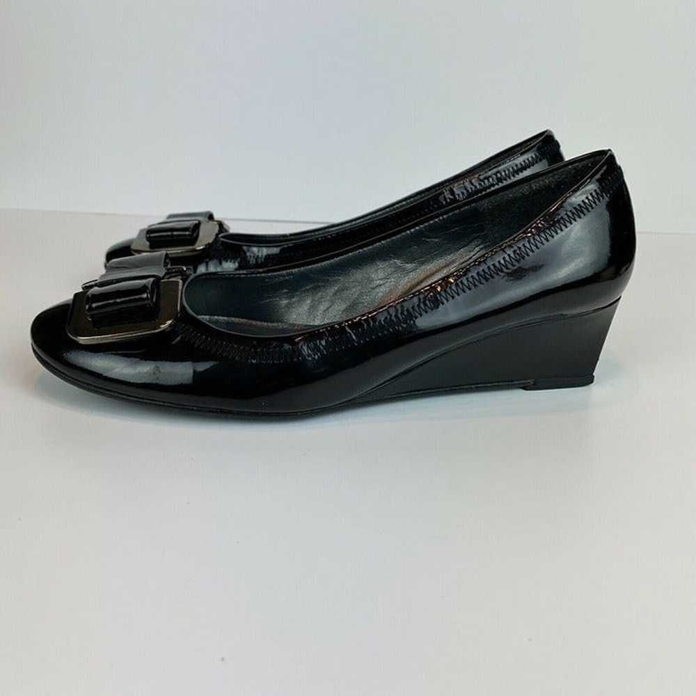 Stuart Weitzman Wedge Heels 5.5 Black Patent Leat… - image 4