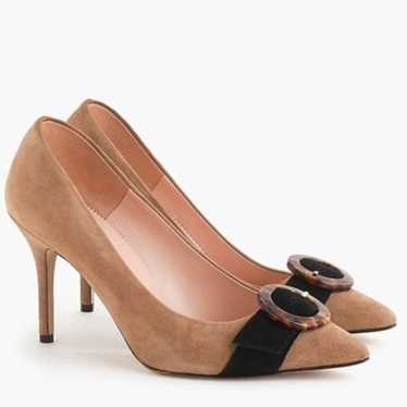 J. Crew Elsie Pumps with Buckle Tan Suede Point To