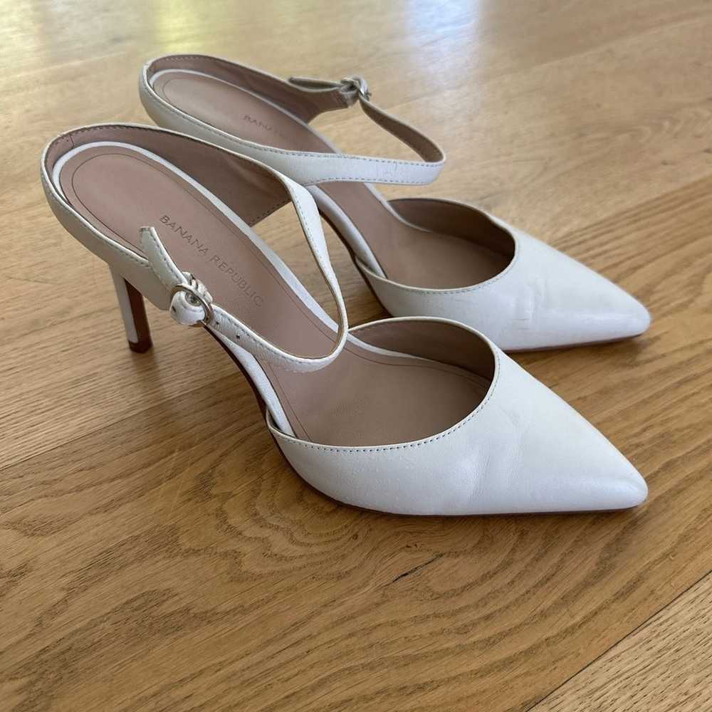 Banana Republic - High Heel Mule Pumps in White - image 1