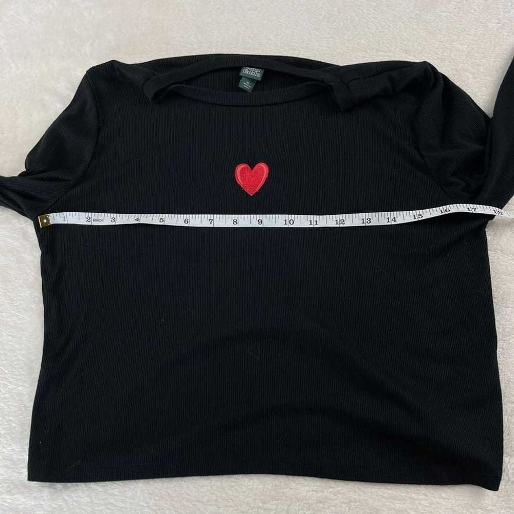 Wild Fable Crop Top T Shirt Womens XL Black Heart… - image 6