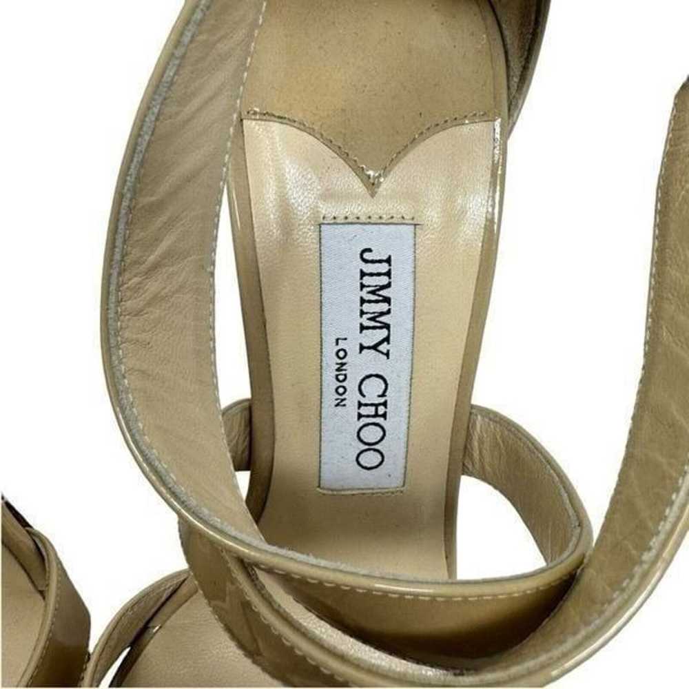 JIMMY CHOO Lottie Strappy Sandal Nude beige paten… - image 7