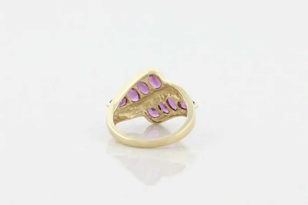 10k Yellow Gold Purple Sapphire Ring with Diamond… - image 7