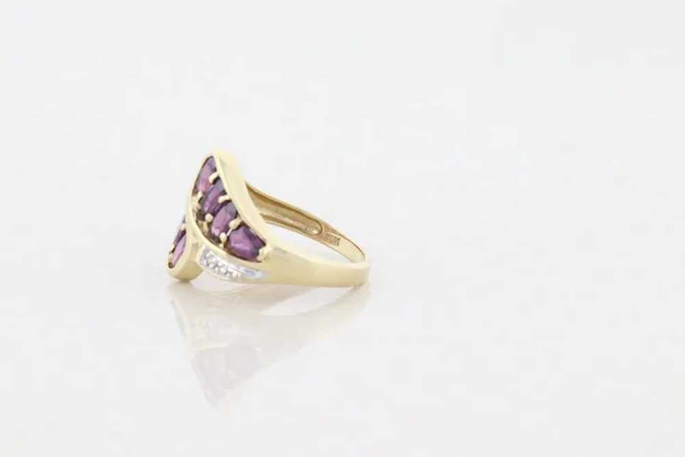 10k Yellow Gold Purple Sapphire Ring with Diamond… - image 8