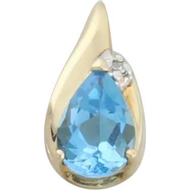 Pendant Only 10k Yellow Gold Natural Blue Topaz Pe