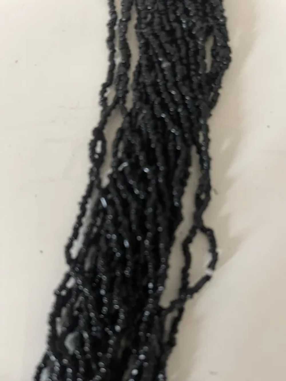 Vintage Black Coral Multistrand Necklace - image 2