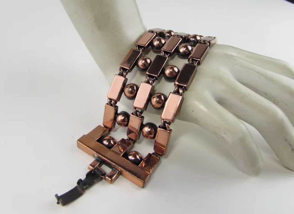 Signed Renoir Copper Bracelet - image 3