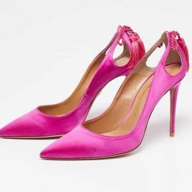 Aquazzura Forever Marilyn 115 Tassel Velvet Pumps… - image 1