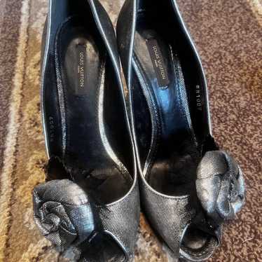 Louis Vuitton Black Satin Pumps - image 1