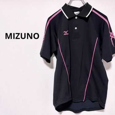 Mizuno Short Sleeve Polo Shirt Black Pink Sports … - image 1