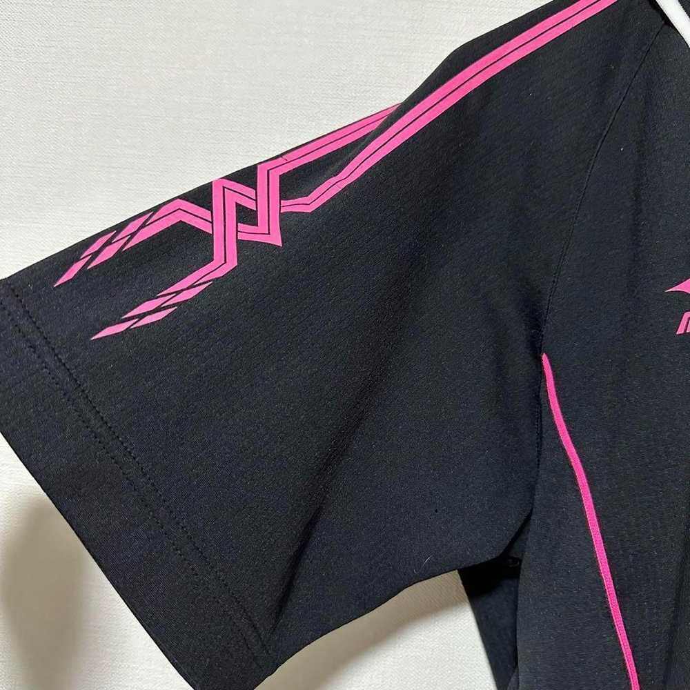 Mizuno Short Sleeve Polo Shirt Black Pink Sports … - image 3