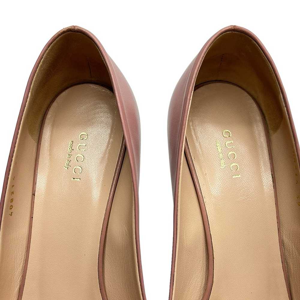 Gucci Horsebit Peep Toe Heels Pumps Size 39 Pink … - image 6