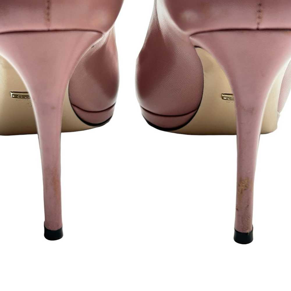 Gucci Horsebit Peep Toe Heels Pumps Size 39 Pink … - image 8