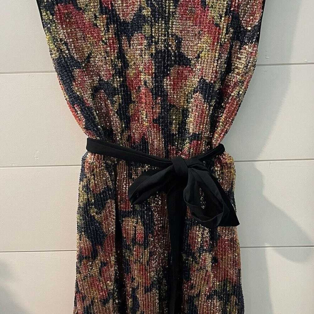 Zara Beautiful Sequined Floral Mini Dress. Size S - image 4