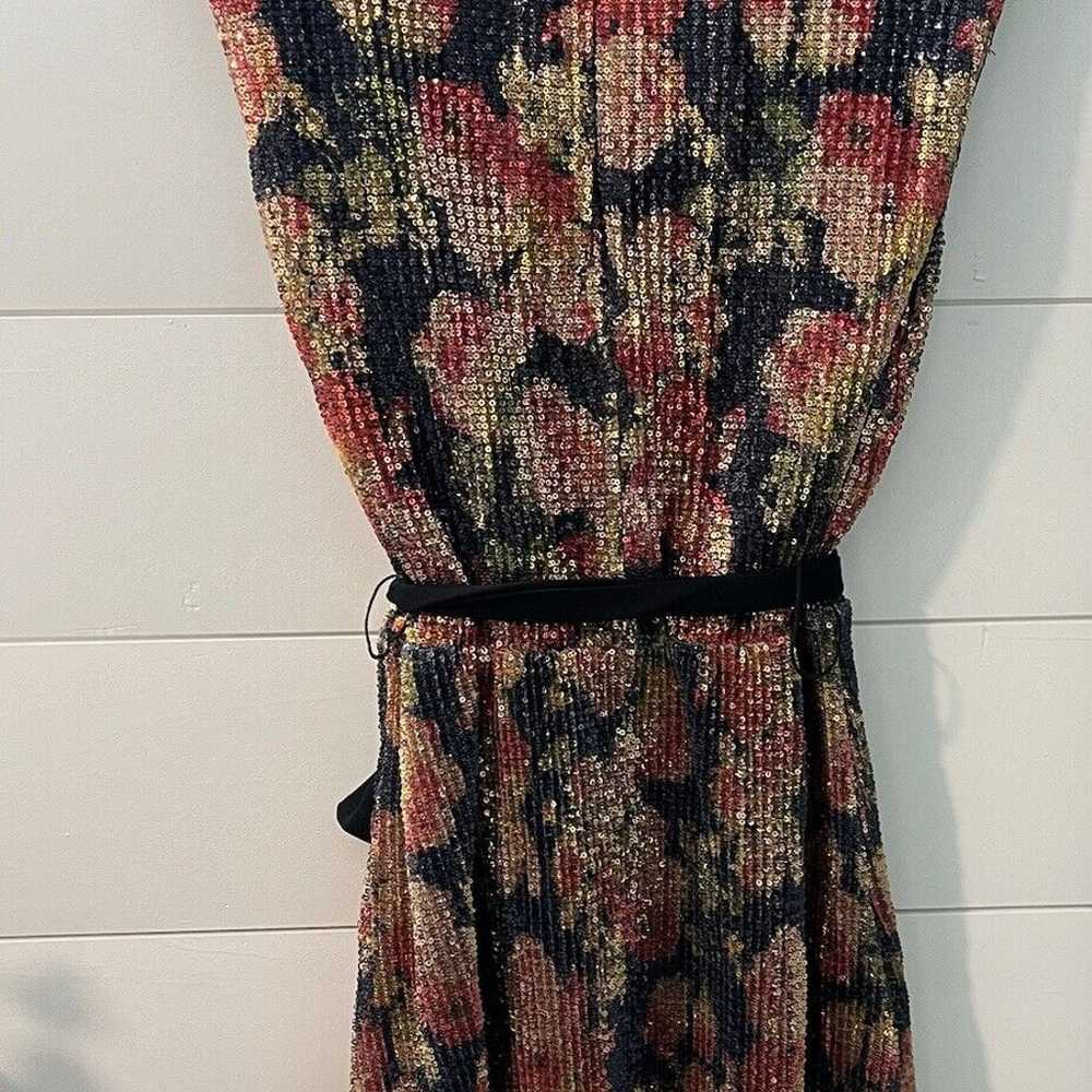 Zara Beautiful Sequined Floral Mini Dress. Size S - image 9