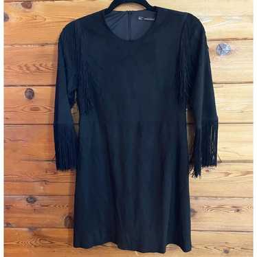 ZARA Black Fringe MINI Dress Small