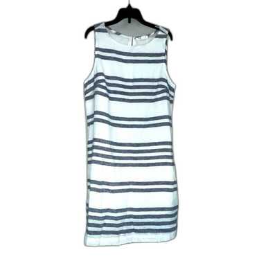 Beach Lunch Lounge Striped Sleeveless White and Na