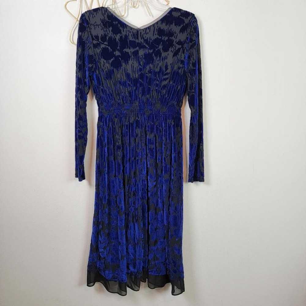 Simply Vera Wang Blue Velvet & Black Long Sleeve … - image 2