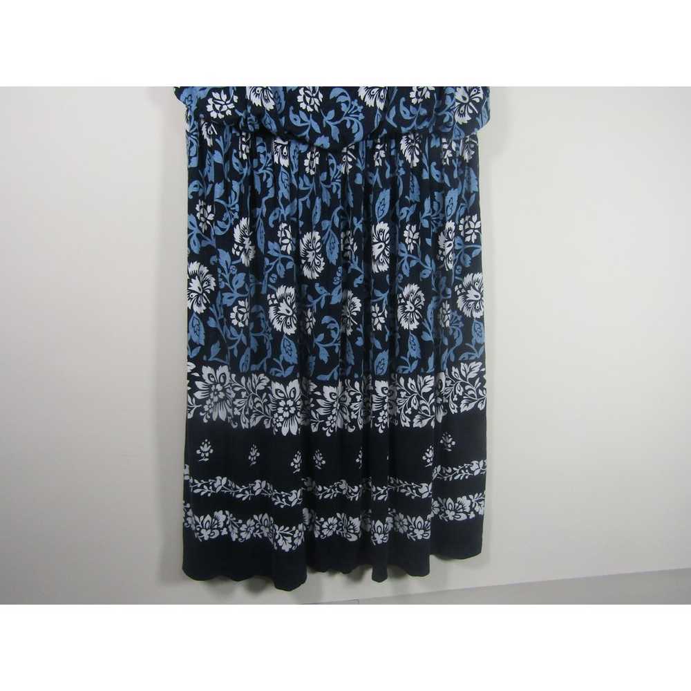 Loft Women Tie Strap Dress Small Blue Floral Boho… - image 3