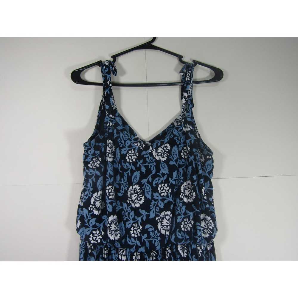 Loft Women Tie Strap Dress Small Blue Floral Boho… - image 4