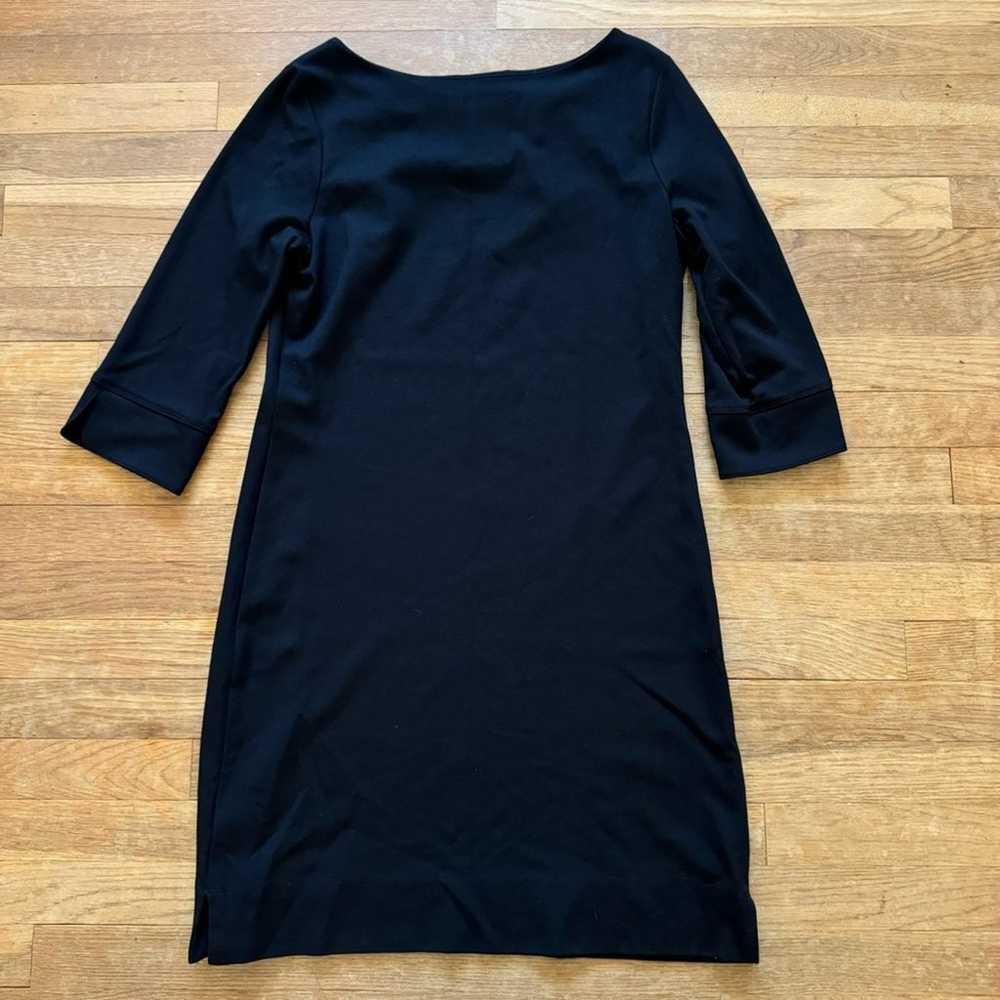 Lands' End black 3/4 sleeve midi shift dress size… - image 4