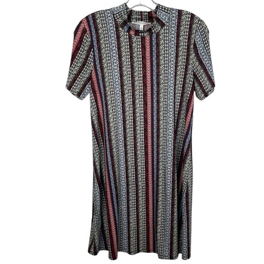 BCBGeneration Med Dress Multi Color Striped Mock … - image 1