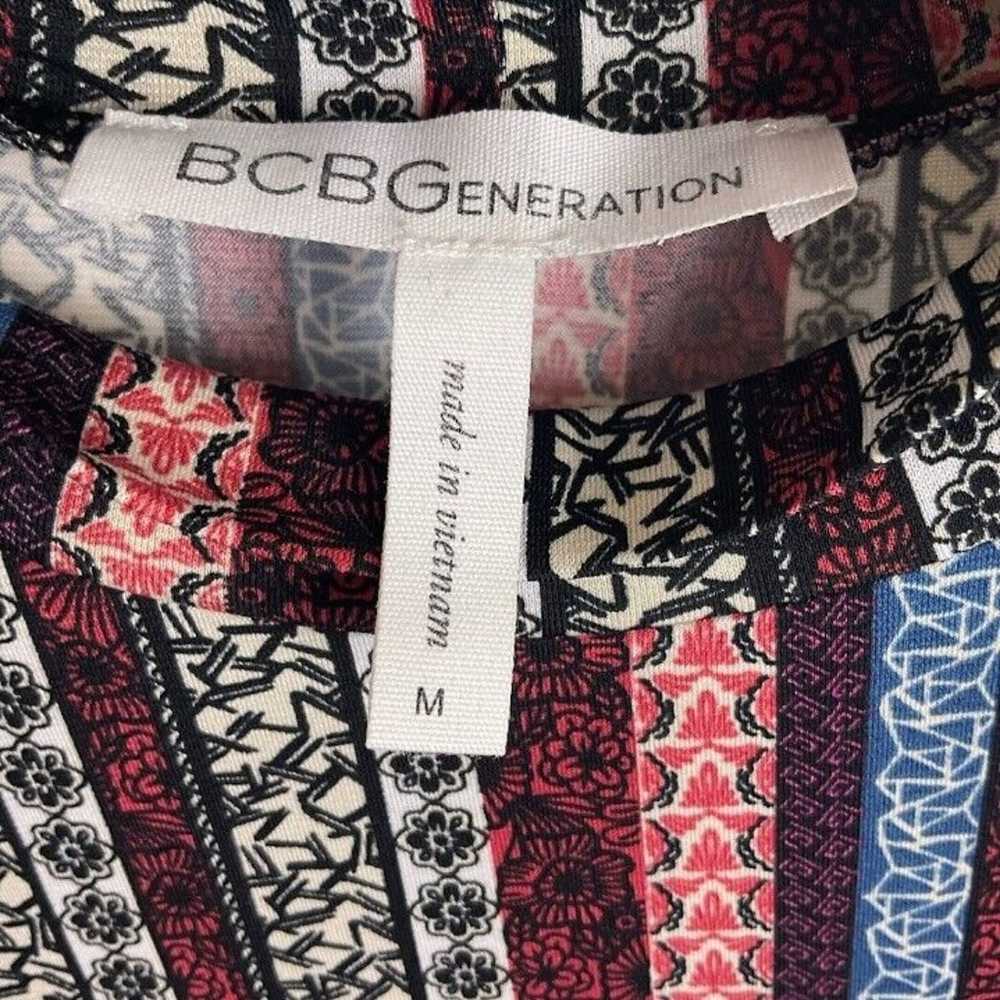 BCBGeneration Med Dress Multi Color Striped Mock … - image 5