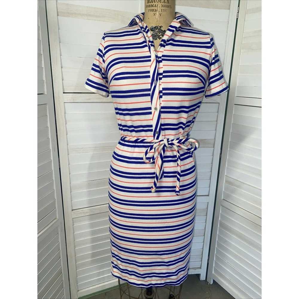 Vintage Lady Bayard 60s Striped Shirt Dress Sheat… - image 1