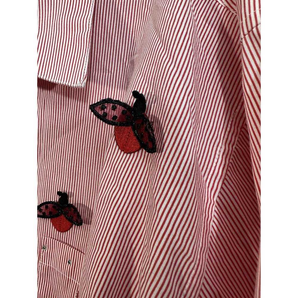 Get Lucky Women’s Large Red Striped Lady Bug Blou… - image 3