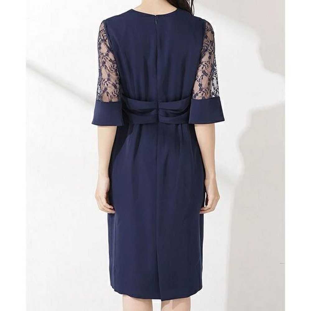 nano univers Aperi Lace Sleeve Dress Navy - image 10