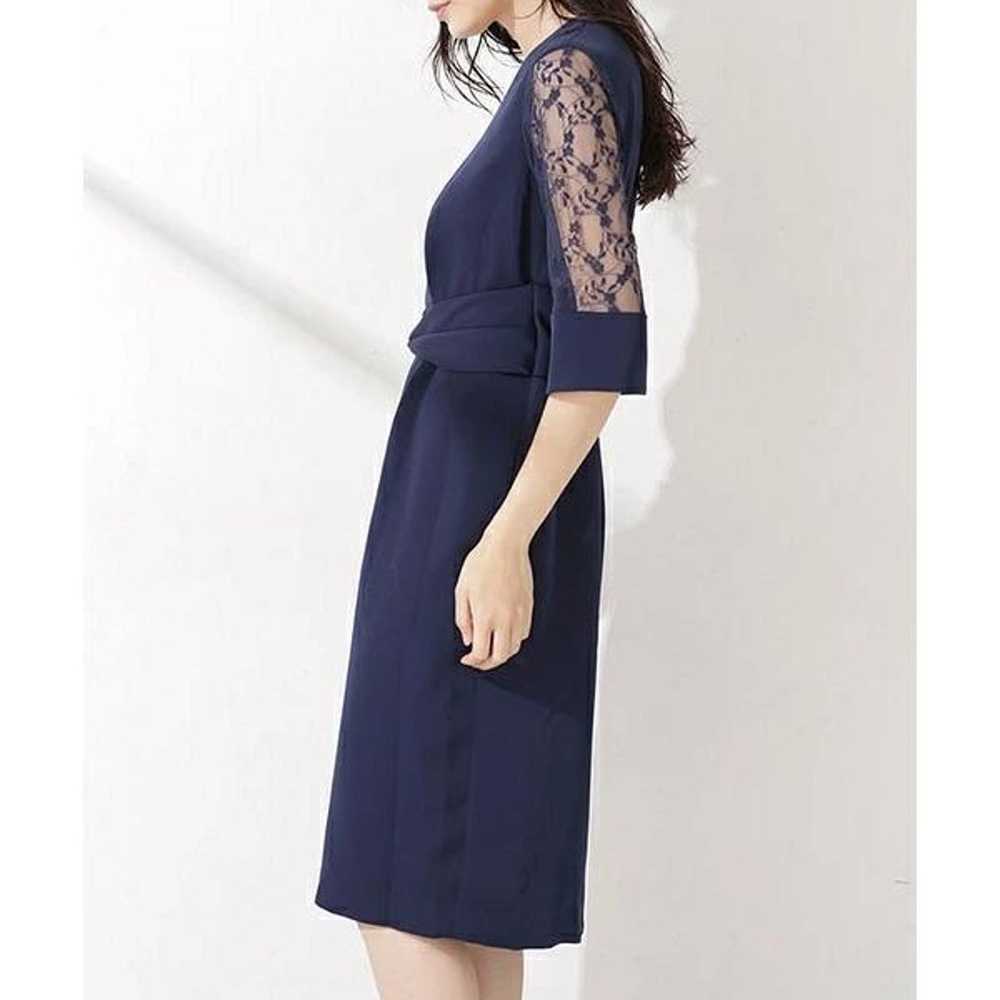 nano univers Aperi Lace Sleeve Dress Navy - image 11