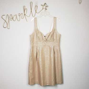 Gold Sleeveless Metallic Thread Party Dress