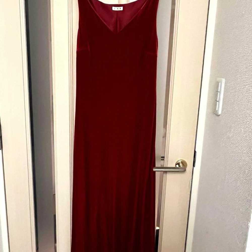 Burgundy Velvet Long Dress - image 1