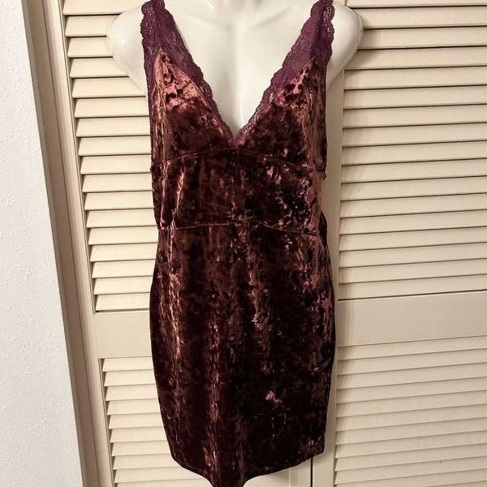 Free people crushed velvet mini dress. - image 3