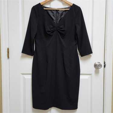 Calvin Klein Dress Womens 12 Black V Neck Ruched … - image 1