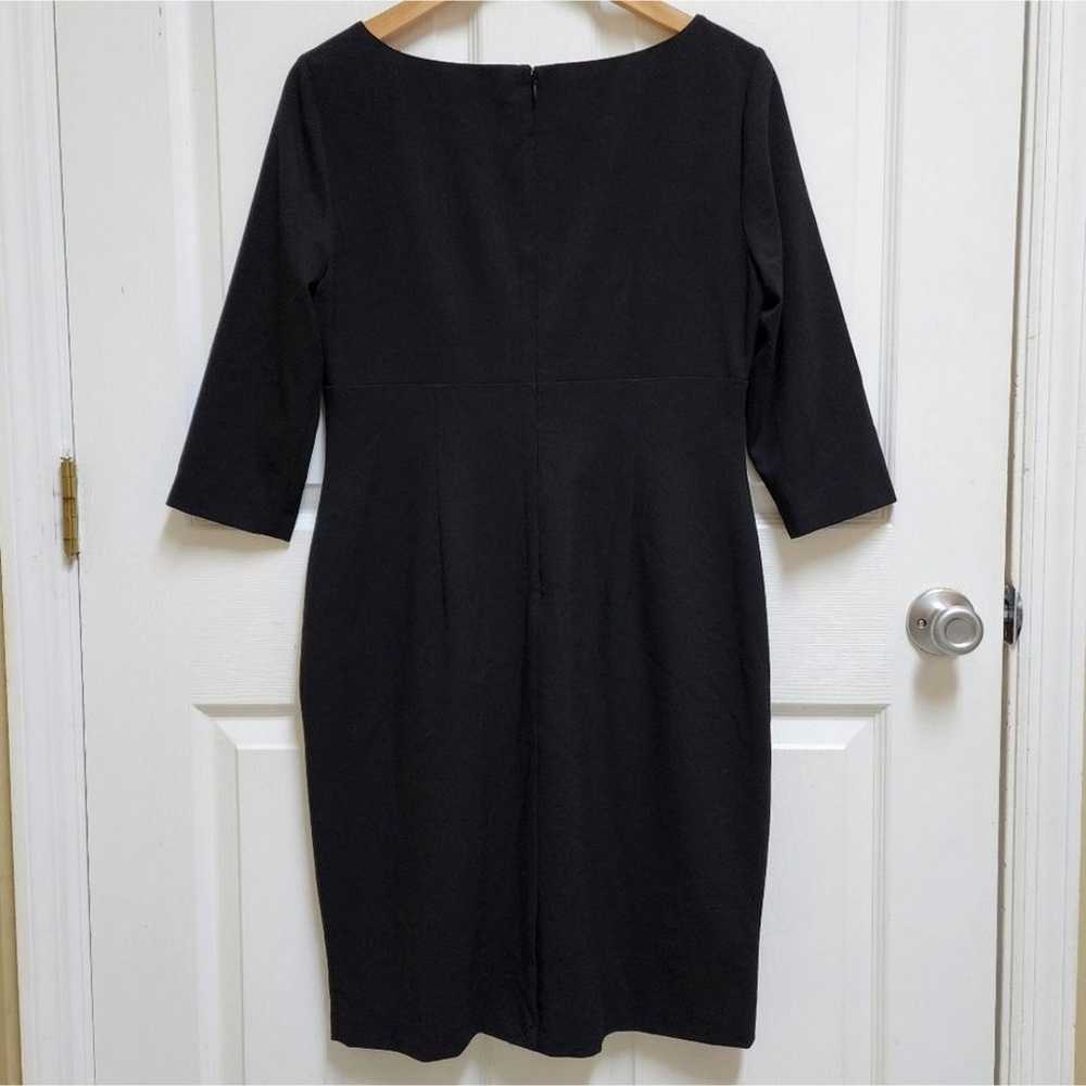 Calvin Klein Dress Womens 12 Black V Neck Ruched … - image 2