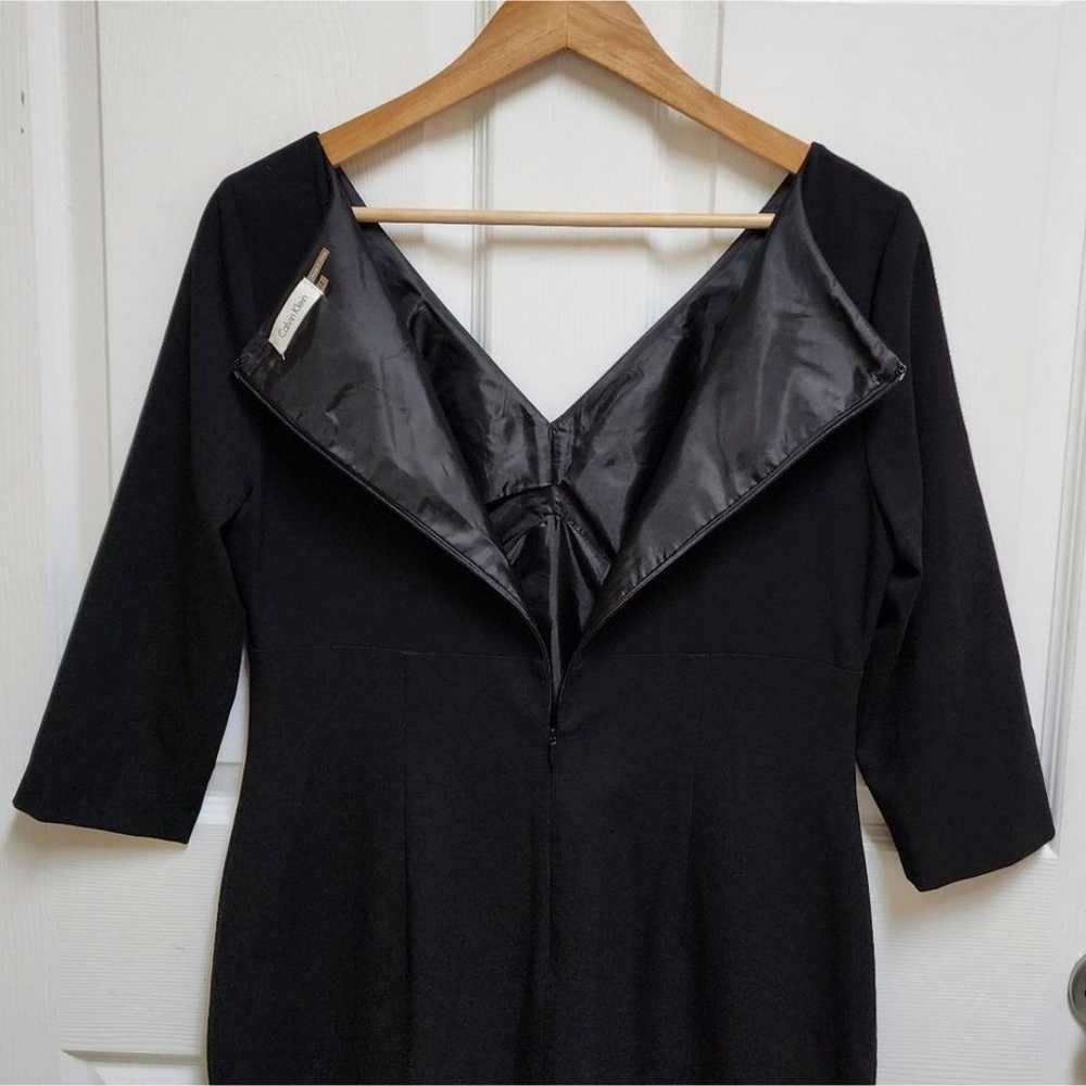 Calvin Klein Dress Womens 12 Black V Neck Ruched … - image 5