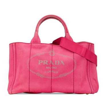 Prada Triangle Plate Canapa M Handbag Shoulder Ba… - image 1