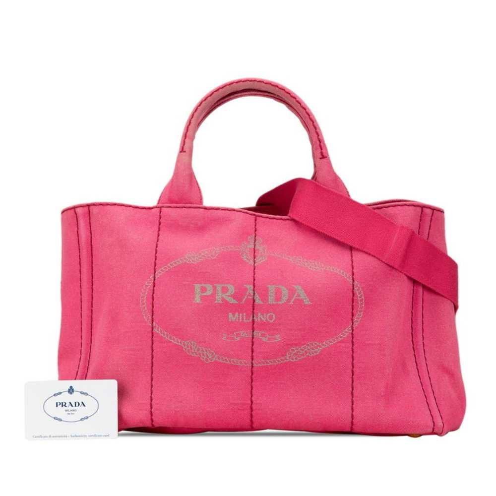 Prada Triangle Plate Canapa M Handbag Shoulder Ba… - image 7